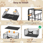 Dog Toy Basket, Chew-Proof Metal Dog Toy Bin with Handles, Pet Stuff Storage Organizer Box for Dogs with Marker Pen, Portable & Foldable Puppy Toys Basket for Living Room, 15''×10.63''×8.27''