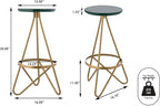 JONATHAN Y BSL1000B Spiroa 30" Modern Industrial Metal Backless Circular Bar Stool for Home, Kitchen, Dining Room, Workspaces, Cafes and Resturants, Green Seat with Gold Frame