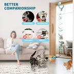 Interactive Cat Toys for Indoor Cats,Enrichment Stimulation Toys, Electric Hanging Door Clip Ribbon Kitty Toy,Automatic Play Chase Exercise Feather Toys for Bored Indoor Adult & Kitten Cats