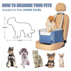 PETSFIT Small Dog Car Seat, Patent Safe Buckles Dog Booster Car Seat, Puppy Car Seat with Safety Belt, Suitable for Small Pets Up to 25lbs (Navy Blue)