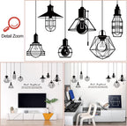 Removable 8pcs Hanging Black Vinyl Chandeliers Wall Sticker Quotes Heart Brightened Wall Decal DIY Peel and Stick Decor for Kids Boys and Girls Bedroom Living Room Studyroom Playroom Classroom