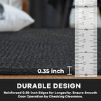 KOZYFLY Runners for Hallways 3x8 ft Washable Kitchen Runner Non Slip Rubber Backed Hall Runners Cotton Entryway Runner Rugs Floor Carpet for Indoor Backdoor Bedroom Kitchen, Black/Dark Grey