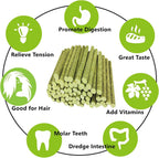 Rabbit Toys,Timothy Hay Stick for Guinea Pig Toy Bunny Chew Toys for Teeth Grinding Hamster Alfalfa Bite Treat Rabbit Molar Food Snack for Pet Rat Chinchilla Squirrel Gerbil-120PCS