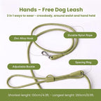 No Pull Dog Harness and Leash Set 3-in-1 Adjustable Anti Pull Dog Harness with Hands-Free Matching Leash,Poop Bag Holder,Easy Walk Dog Harness Medium Sized Dog(Olive Green)