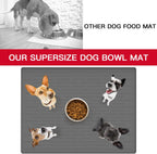 48" x 32" Largest Pet Food Mat, XXXL Silicone Dog Mats for Food and Water, Nonslip Pet Feeding Mats for Floors,Dog Cat Bowl Mat with Raised Edges, Dark Green