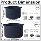 115L Large Blanket Basket,23.6" L x 23.6" W x 15.7" H Rope Woven Baskets with Handles, Toys Storage Bins,Laundry Basket Perfect for Living Room, Nursery,Bedroom,Home Organization,Dark Blue