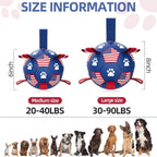 QDAN Dog Toys Soccer Ball with Straps, Durable Balls for Large Dogs, Beach Pool Dog Water Toy, Puppy Dog Birthday Gifts (8 Inch)