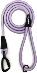 Rope Dog Leash, 6 Foot Heavy Duty Dog Leash with Aviation Aluminum Auto Locking Carabiner, Strong Nylon Pet Lead for Small, Medium, Large Dogs (Purple, 6FT)