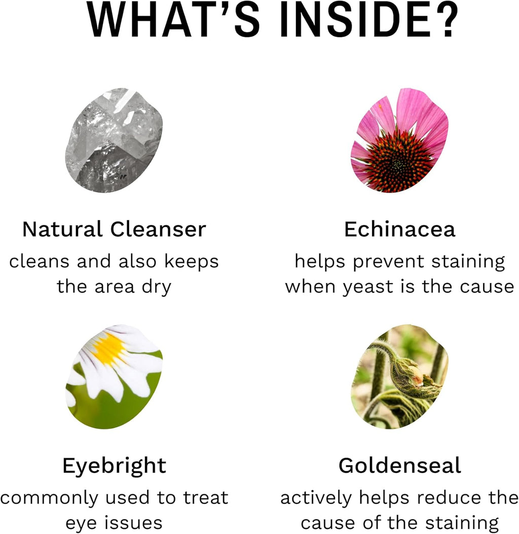 Eye Envy Tear Stain Remover Powder for Dogs and Cats. 100% Natural, Safe. Apply Around Eyes. Absorbs and Repels Tears. Keeps Area Dry. Treats The Cause of Staining. Made in The USA (2.5 oz)