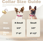 Small Dog Collar with Bell - Cute Reflective Puppy Collar Gift for Girl, Adjustable Nylon Collar for Chihuahua Pomeranian Nighttime Safety (Red S)
