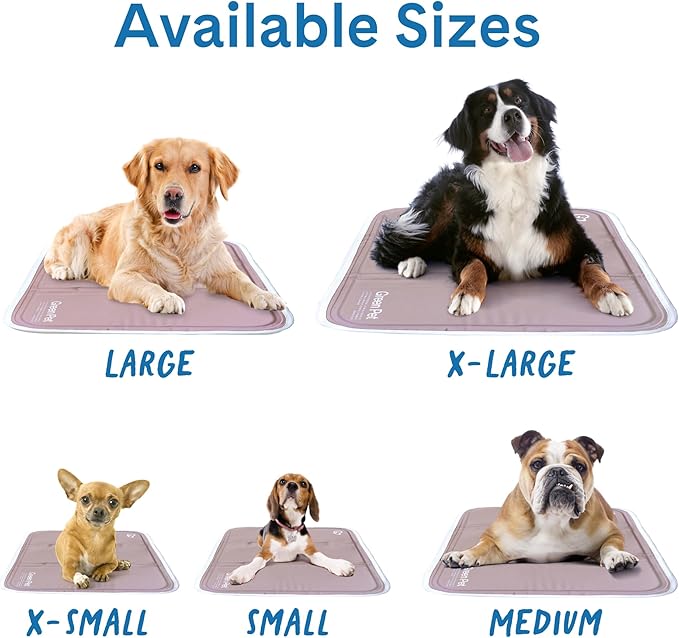 The Green Pet Shop Cool Pet Pad - Small, Latte- Self-Cooling, Pressure Activated Mat for Dogs & Cats from 9-20 lbs - Non-Toxic Gel, No Water Needed