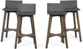 Christopher Knight Home La Brea Outdoor Wood & Wicker Barstools (Set of 4), Gray