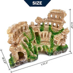 Antique Roman Column Ruin Aquarium European Castle Decoration for Fish Tank Castle Cave Hideouts Rocks Plants Supplies Accessories Safe for Freshwater and Saltwater Fish Tanks – Large