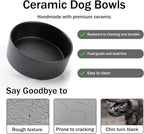 MateeyLife Ceramic Dog and Cat Bowls with Stand, 2-Pack Food and Water Bowl Set - Non-Slip Pet Bowls for Cats,Puppies and Small Dogs, 13.5OZ（Black）
