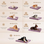 EHEYCIGA Orthopedic XXL Dog Beds for Jumbo Dogs with Removable Washable Cover for Crate, Fog Purple, 47x29
