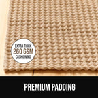 GORILLA GRIP Premium Dual Sided Extra Thick 5x7 Rug Gripper Pad for Hardwood Floors, Breathable Slip Resistant Pad Grips Under Carpet Area Rugs for Hard Surface Floor Protection, Easy Trim Mats, Beige
