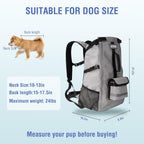 Dog Backpack for Small & Medium Dogs - Adjustable Pet Carrier for Travel & Hiking, Hands-Free Puppy Backpack with Storage Pockets, Breathable Mesh, Reflective Strips & Non-Slip Handle