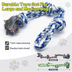 Rocfish [4 Pack] Dog Rope Toys for Aggressive Chewers, Nearly Indestructible Tug of War Toys for Large & Medium Dogs, 100% Cotton, Teeth Cleaning Chew Rope, Heavy Duty Tug of War Dog Toy for Boredom