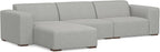 SIMPLIHOME Rex Left-Facing Modular Sectional Sofa in 100% Recycled Polyester Tightly Woven Performance Fabric, Pale Grey, 102-inches Wide, 4-Seater L-Shaped Couch with Left Chaise for Living Room