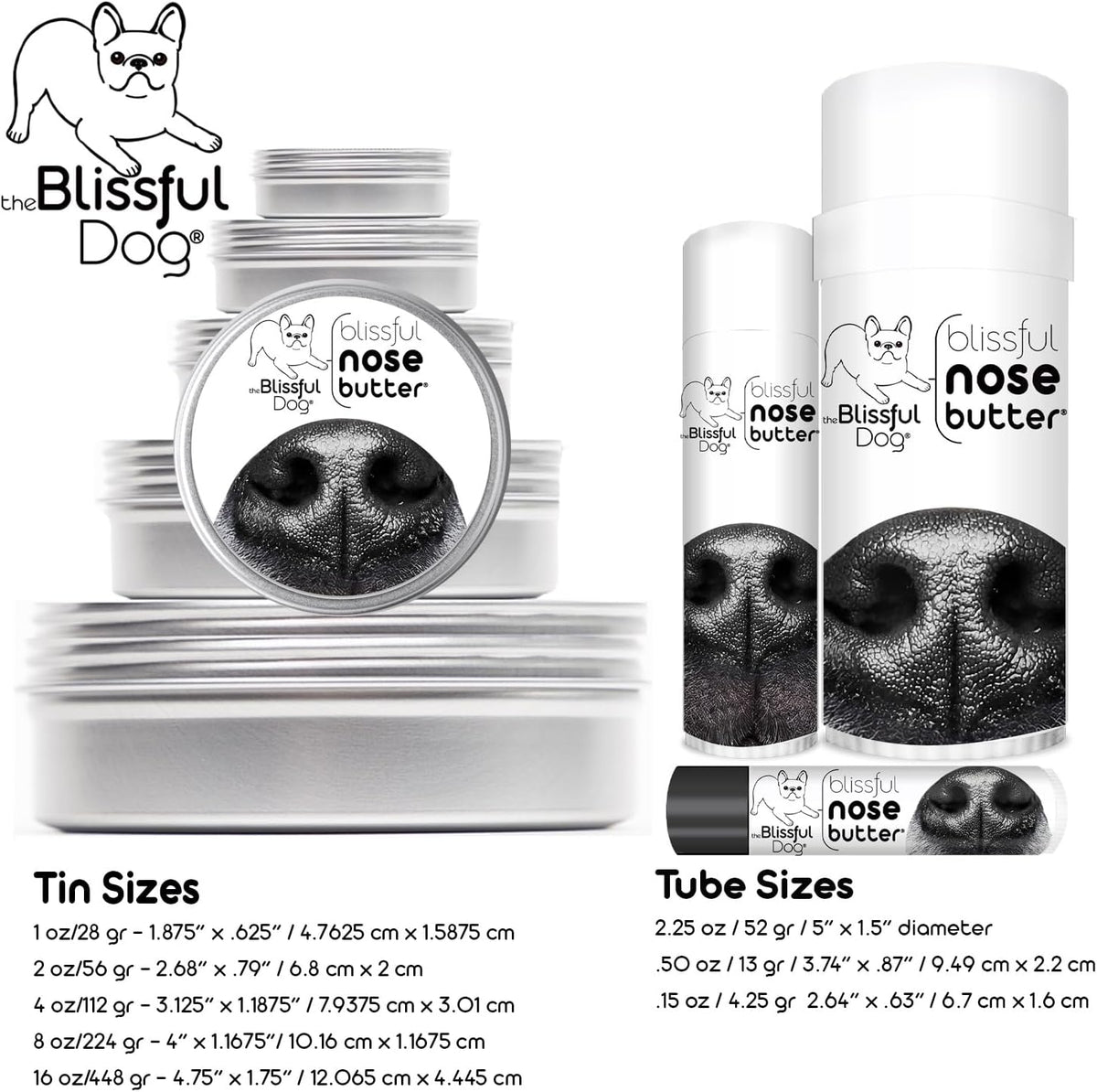 The Blissful Dog Basset Hound Nose Butter for Dry, Cracked Skin, Lick-Safe Dog Nose Balm with Moisturizing Shea Butter, Almond, Olive, and Essential Oils, Pet Supplies, Uncented, 1 oz.