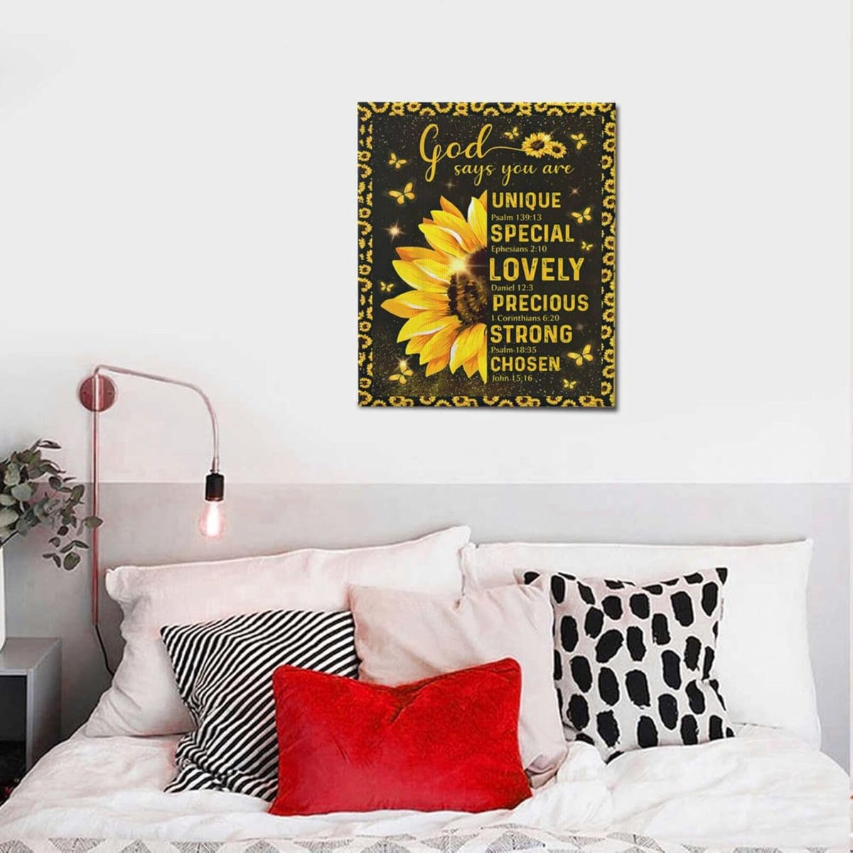 Christian Sunflower Bathroom Pictures Wall Art, Bible Verse Bathroom Wall Decor for Bedroom Office Wall Decorations for Bathroom Living Room Painting Artwork Modern Poster Prints 24"L x 20"W