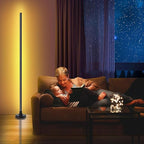 LED Floor Lamp, Corner Lamp Compatible with Alexa, Set of 2 Corner Floor Lamp with Music Sync, Controlled Synchronously or Individually