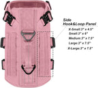 ICEFANG No Pull Tactical Dog Harness for Large Dogs,Adjustable Dog Vest | Control Handle,MOLLE Panel,Front Hook,3 Leash Clips,Soft Padded,for walking training,Pink,Large