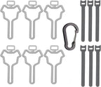 Dog Poop Bag Carrier, Hand Free Waste Bag Holder (6 pack, Grey)