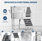 Garvee 46 Inch Stainless Steel Dog Washing Station with Walk-in Ramp, Heavy Duty Pet Grooming Bathtub, Brushed Finish, Right Door Options | 46" Brushed Stainless Steel Heavy Duty Dog Grooming Tub with Walk-in Ramp, Rustproof, for Large Dogs, Salon & Home