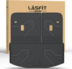 LASFIT Cargo Mat with Backrest Mat for Mazda CX90 / CX90 PHEV 2024 2025 2026 (Only Fit 3rd Row 60/40 Split-bench Seats 3-Seats) TPE Custom Fit All Weather Trunk Liner Waterproof Cargo Tray Accessories