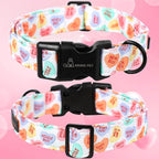 ARING PET Valentine's Day Dog Collar, Cute Candy Heart Pet Collars with Quick Release Buckle for Puppy Small Medium Large Boy Girl Dogs-S