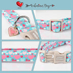 Unique style paws Valentine's Day Dog Collar Plastic Buckle Collar with Pendant Colorful Love Heart Gift Wedding Small Medium Large Boys Girls Dogs