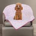 Stuffed Premium Soft Dog Blanket, with Flannel Grey Cute Paw Print, Cat Blanket Puppy Supplies Dog Products Stuff Essentials(Pink 32x40 inches)