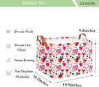 CLOCOR Rectangular Storage Basket Empty,Gift Basket,Waterproof Storage Bin with Handles,Room Decor(Black Line Heart)