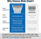 7FW Wide Pet Dog Grooming Detachable Blades,Compatible with Andis,Oster A5,Wahl KM10 Clippers,Cut Length 1/8"(3.2mm)