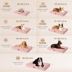 EHEYCIGA Orthopedic XL Dog Beds for Extra Large Dogs with Removable Washable Cover for Crate, Pink, 41x27