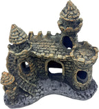 Small Aquarium Castle Decor , Mini Cute Fish Tank Castle Ornaments, Young Little Fish Fish Larvaes Shrimp Hide Caves Hideout for Small Medium Fish Tank Decor Crab Cichlid Betta Tank Decor (Brown)