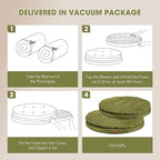 ClevaHome Orthopedic Dog Bed for Large Dogs, 42 inches Dual Layer Water Repellent Round Pet Bed with Washable Cover Nonslip Bottom (Olive Branch)