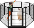Dog Playpen Outdoor Extra Wide 8 Panels Heavy Duty Dog Fence 40" Height Anti-Rust with Doors Portable for RV Camping Yard, Total 21FT, 35 Sq.ft, Snowy Black