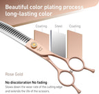 Fenice Peak Professional Curved Chunker Dog Grooming Scissors 7.0'' Rose Gold Thinning Shears Extremely Sharp Blades 440C Stainless Steel Thinning Shears Durable Smooth Fine Cut for Dogs and Cats.