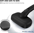 Dog Self Cleaning Slicker Brush for Shedding, Ideal for Short Long Haired Dogs, Including Cat. Removes Loose Fur, Undercoat, Mats, Tangled Hair. Suit for Large Medium Small Animal, Black