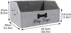 Geyecete dog toy basket Large dog toy bin dog toy box storage box-Foldable Fabric Trapezoid Organizer Boxes with Handle,Can be Personalized for Dog Toys (Gray-DOG)
