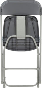 Flash Furniture Hercules Series Plastic Folding Chair - Grey - 650LB Weight Capacity Comfortable Event Chair - Lightweight Folding Chair