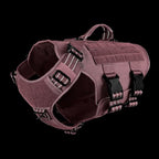 ICEFANG No Pull Tactical Dog Harness for Large Dogs,Adjustable Dog Vest | Control Handle,MOLLE Panel,Front Hook,3 Leash Clips,Soft Padded,for walking training,Pink,Large