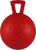 Jolly Pets Tug-n-Toss Heavy Duty Dog Toy Ball with Handle, 3 Inches/Mini, Red (403 RD)