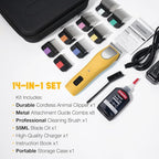 Professional Dog Clippers for Grooming, 2 Speed Pet Grooming Kit for Thick Curly Matted Coats, Low Noise Heavy Duty Cordless Hair Trimmer with Detachable Metal Blade