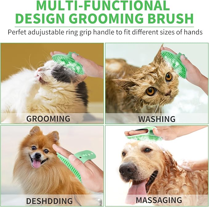 Professional 7 in 1 Dog Paw Cleaner for Dogs & Cats - Includes 1 Portable Paw Washer, 1 Bath Brush, 2 Dog Toothbrushes and 3 Absorbent Towels Note: Fits Paws up to 2 Inches Wide (Small, Light Green)