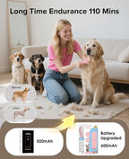 Pet Clippers for Dog Hair Grooming Low Noise, Rechargeable Cordless Cat Shaver with Ceramic Blade,Portable Pet Hair Trimmer for Matted & Long Hair