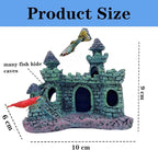Small Aquarium Castle Decor , Mini Cute Fish Tank Castle Ornaments , Little Fish Fish Larvaes Shelter Shrimp Hide Caves Hideout for Small Medium Fish Tank Crab Shrimp Betta Cichlid Tank Decor (Blue)