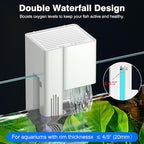 Hang On Back Aquarium Filter for 15 Gallons Fish Tanks, 4-Stage Multi-Stage Filtration with Surface Skimmer, Ultra Quiet HOB Power Waterfall Filter for Freshwater